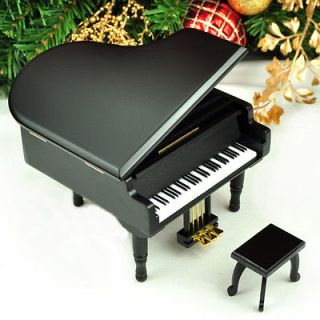 White Christmas Melody Piano Music Box from Sankyo Musical Movement 