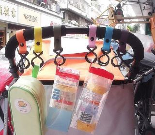 Colorful Baby Pram Pushchair Buggy Handle Bar Bag Hook Clip