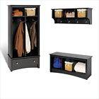   Black Sonoma Entryway Package w/Cubby Bench , Coat Rack & Hall Tree