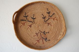   Northwest Coast Salish Imbricated Cedar Basket, SWASTIKA Native/Indian