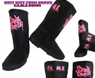   CHRIS BROWN F.A.M.E FAME BLACK BOOTS LOOKS HOT WITH HOODIE ALL SIZES