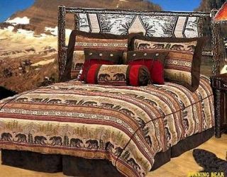   * Western Cabin Decor Running Bear Comforter Set Cowboy Cowgirl Ranch
