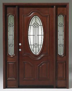 Solid Wood Mahogany Front Unit Pre hung &Finished TMH7350 GL02