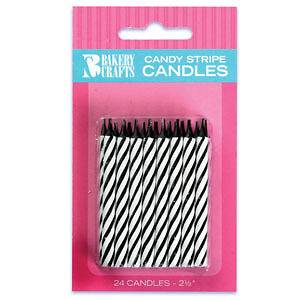 Black and White Spiral Zebra candle set Party Supplies Zebra