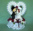 Porcelain Bride and Groom with Cowboy Hats Western/Country Wedding 