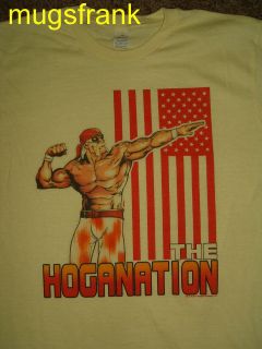 Hulk Hogan Hulkamania Hoganation USA Flag Wrestling T Shirt