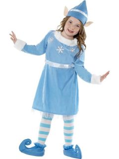   Girls Snowflake Elf Xmas Christmas Smiffys Fancy Dress Costume   S
