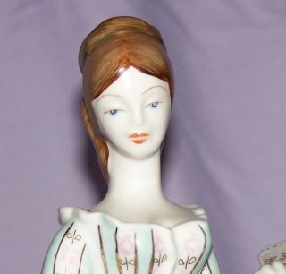 Hungarian Hollohaza Porcelain woman w/ fan figurine