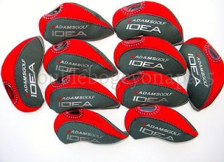 10 ADAMS IDEA Golf Iron Headcovers New Red Grey Neoprene Covers