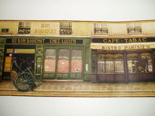 Wallpaper Border Old Fassioned Paris French Shops