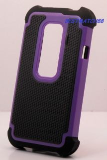   purple htc evo 3d g17 HTC EVO 3D/G17 hard soft rubber case two layers