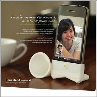 Cute Portable Silicone Horn Stand Amplifier Speaker for Apple iPhone 