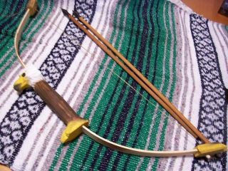 Kids Carved Eagle Tribal Bow and Arrow Hunting Archery