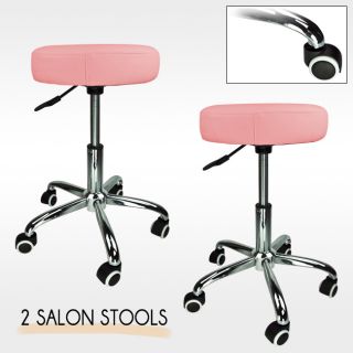 Pink Hydraulic Stool Chair Facial Salon Tattoo Beauty Mobile Salon 