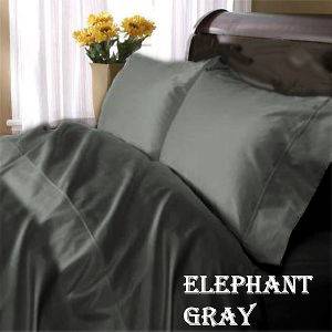   Egyptian Cotton Twin XL Elephant Grey Solid Royal Bedding Collectio