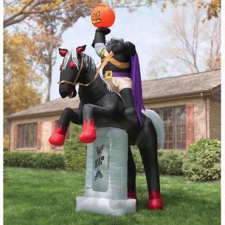 The 12 Inflatable Headless Horseman Outdoor Halloween Lawn Decoration
