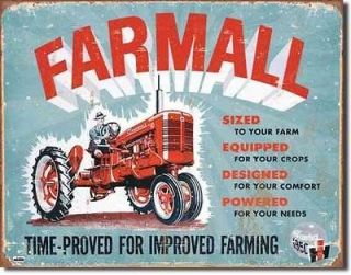   Model C International Harvester 1950 Farm Tractor Metal Ad Tin Sign
