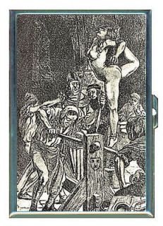 BEAUTIFUL YOUNG WOMAN MEDIEVAL TORTURE RACK Cigarette Case, ID Wallet 
