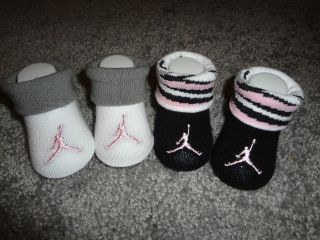 Nike Air Jordan Baby Infant Girls Set Crib Shoes Socks Booties 0 6M 