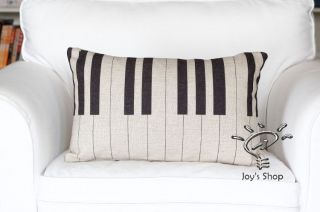   Piano Keys Pattern waist support cushion cover home decor pillow case