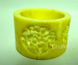 Antique Eastern Hand Carved OxBone Napkin Ring