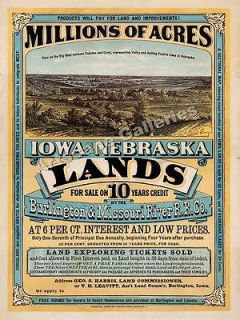 Iowa & Nebraska   Land for Sale Classic Poster 24x32