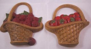   Products Strawberry Rasberry Wicker Basket Wall Hanging Cute Fruit