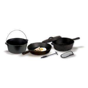 Cast Iron Pan Skillet Pot Oven Cookware 6 peice Set NEW