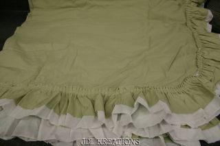  Home Priscilla Slate Green & White Pair Of Drapes 100 x 84 