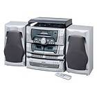   STEREO TURNTABLE AM/FM RADIO w/ DUAL CASSETTE DECK & 3 CD CHANGER