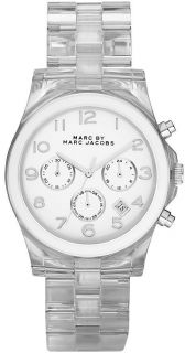   BRAND NEW MARC by MARC JACOBS RIVERA CLEAR CHRONOGRAPH WATCH MBM4536