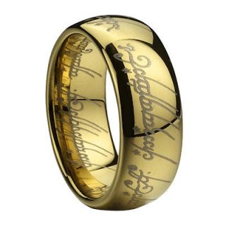   Steel Gold Filled Women Men Jewellery Ring Size S Lord of The Rings