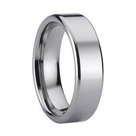 Tungsten Carbide Ring Polished Men Pipe Cut 6MM Ring Wedding Band 