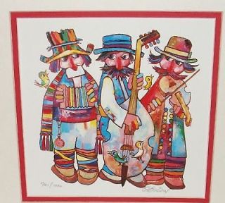 JOVAN OBICAN THREE MAN PLAYING MUSIC LIMITED LITHOGRAPH