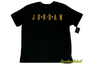 Rare Nike Air Jordan T Shirt 6 7 VI VII matches Gold Medal Pack Black 