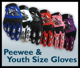   Youth/Peewee Gloves (Age 4 to 12) BMX/ATV/Dirt/Quad Bike/Junior/Kid
