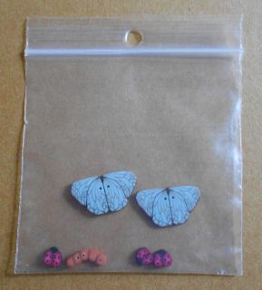 Just Another Button Company Clay Buttons   Butterflies, Ladybugs 