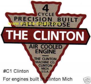 C4 Clinton 4 Cycle engine decal repro small Michigan