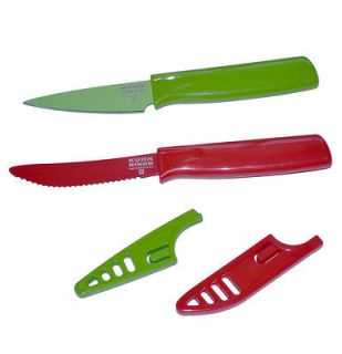 Kuhn Rikon Paring Knife Set Of 2 Kitchen Knives Green Red