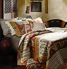 MARRAKESH 5pc Queen Quilt Set Floral Bold Exotic Red Paisley Bohemian 