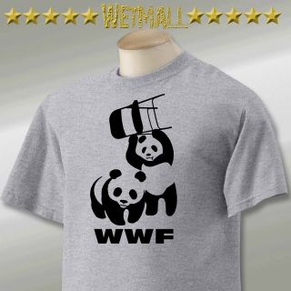 WWF Panda bear wrestling Retro Funny Cool mma open chair T SHIRT s 