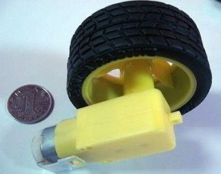 set Smart Car Robot Plastic Tire Wheel + DC Gear Motor For Robot