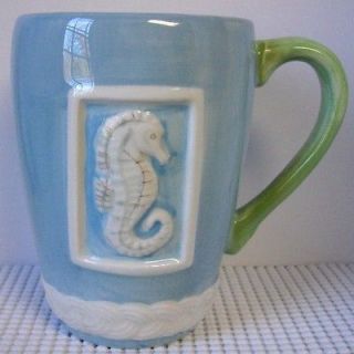 Pfaltzgraff BEACHCOMBER Coffee Mug (s) Seahorse Embossing