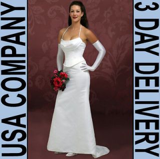 Chloe SEXY Halter Beach Wedding Dress Gown Size 18 Ivory   Brand New!