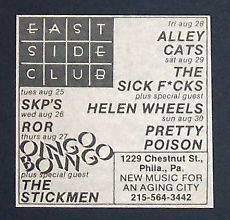 Alley Cats, Helen Wheels, Oingo Boingo East Side Club, Philly 1981 