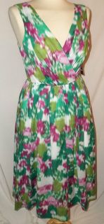 New Allen B from J C Penney Greenfushia Summer Print Dress Sz 10 NWT $ 