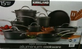 Kirkland Signature Hard Anodized Aluminum Cookware 15 Piece Set 