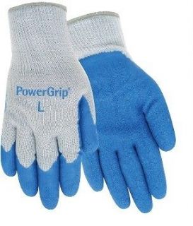 Red Steer Power Grip Gloves Blue Rubber Palm Poly/Cotton Knit Liner