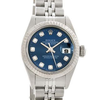 Rolex Datejust Ladies Steel 18k White Gold Watch 79174