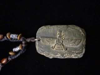 Antique Look Stone Style Farvahar Necklace Iranian Persian Iran Persia 